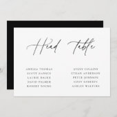 Carte de siège minimaliste pour Mariage (Devant / Derrière)