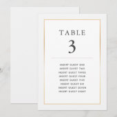 Carte de siège personnalisée Simple Elegant Gold T (Devant / Derrière)