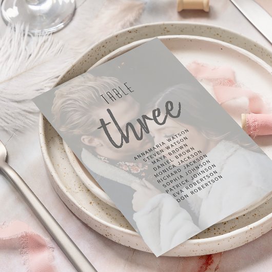 Carte de siège photo Mariage moderne