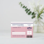 Carte de siège Pink and Navy Hibiscus Boarding Pas (Debout devant)