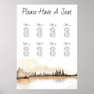 Carte de siège pour 8 tables - Impression de l'aff