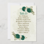 carte de siège pour fleurs beige vert émeraude (Devant)