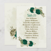 carte de siège pour fleurs beige vert émeraude (Devant / Derrière)