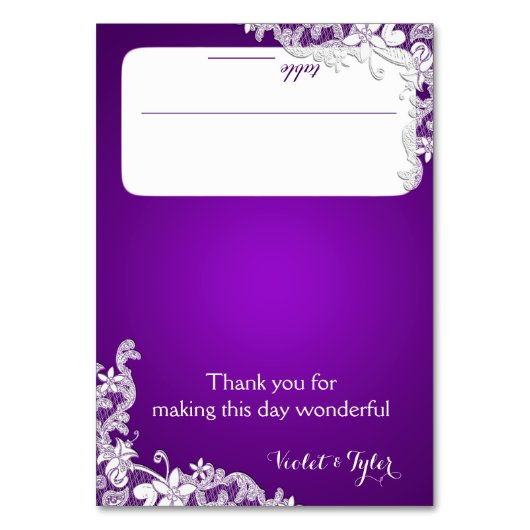 Carte de siège pourpre en dentelle vintage (Par défaut)