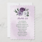 Carte de siège romantique violet blanc verdure (Devant)