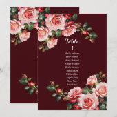 Carte de siège rose et rouge foncé moody roses (Devant / Derrière)