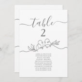Carte de siège simple Mariage de calligraphie (Devant / Derrière)