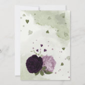 Carte de siège vert aux fleurs violettes foncées (Dos)