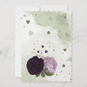 Carte de siège vert aux fleurs violettes foncées (Dos)