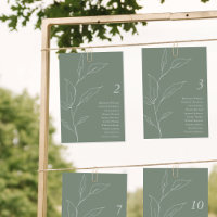 Carte de siège vert Sage Branche feuille d'olive