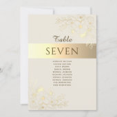 Carte de siège vintage Mariage or (Devant)