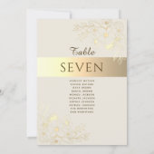 Carte de siège vintage Mariage or (Dos)