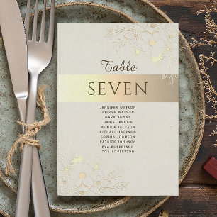 Carte de siège vintage Mariage or