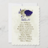Carte de sièges à fleurs beige bleu royal (Devant)