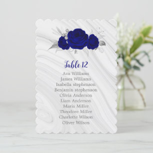 carte de sièges à fleurs bleu royal