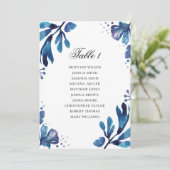 Carte de sièges à fleurs bleues. Plan mariage de l (Debout devant)