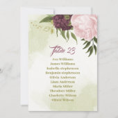carte de sièges à fleurs roses (Devant)