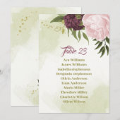 carte de sièges à fleurs roses (Devant / Derrière)