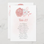 carte de sièges botaniques fleurs roses et blanche (Devant / Derrière)