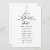 Carte de sièges en cage violette. Plan mariage flo (Devant / Derrière)