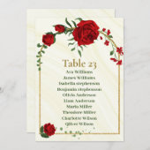 carte de sièges feuille vert fleurs rouges (Devant / Derrière)