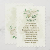 Carte de sièges fleurs blanches ivoire vert (Devant / Derrière)