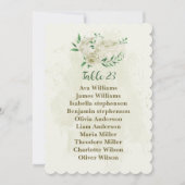 Carte de sièges fleurs blanches ivoire vert (Devant)