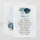 carte de sièges fleurs bleu marine (Devant / Derrière)