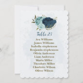 carte de sièges fleurs bleu marine (Devant)