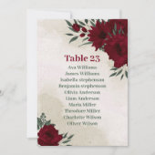 Carte de sièges fleurs Bourgogne vert (Devant)