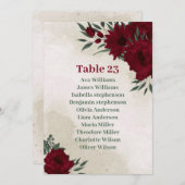 Carte de sièges fleurs Bourgogne vert (Devant / Derrière)