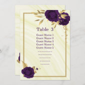 carte de sièges géométrique à fleurs d'or violet r (Devant / Derrière)