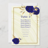 carte de sièges géométrique bleu royal or (Devant)