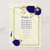 carte de sièges géométrique bleu royal or (Devant / Derrière)