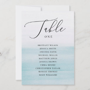 Carte de sièges mariage nautique bleu aquarelle