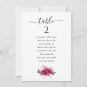 Carte de sièges mariage rose rose chic (Dos)