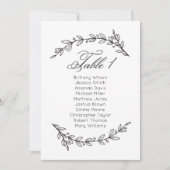 Carte de sièges mariage simple fleurie. Tableau 1 (Devant)