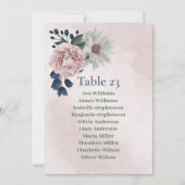 carte de sièges romantique bleu rose blanc (Devant)