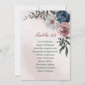 carte de sièges romantique bleu rose blanc (Devant)