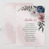 carte de sièges romantique bleu rose blanc (Devant / Derrière)