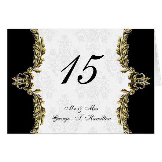 carte de sièges table en or (Devant Horizontal)