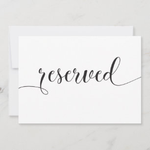 Carte de signalétique de mariage réservée calligra