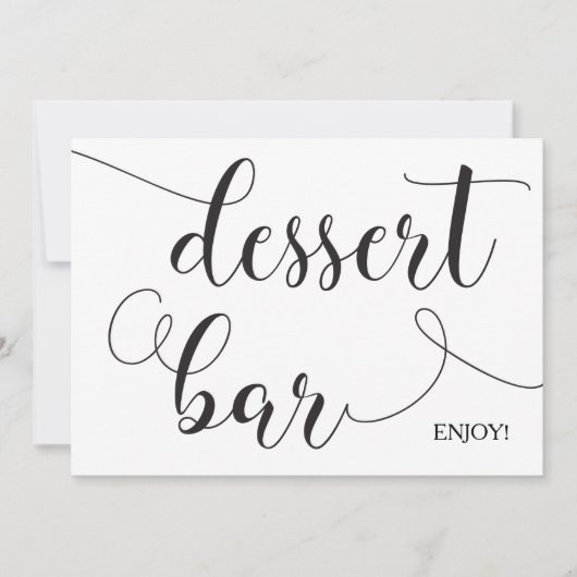 Carte de signalisation de bar à desserts calligrap (Devant)