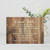 Carte de signalisation de table en bois de grange (Debout devant)