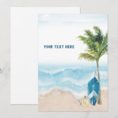 Carte de signalisation Surf rétro bleu (Devant / Derrière)