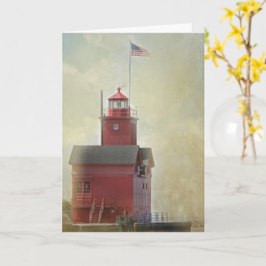 Carte de signature Red Lighthouse (Fleur jaune)