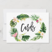 Carte de signe de couronne de fleurs tropicales à (Devant)