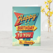 Carte de signe de marquise d'anniversaire (Fleur jaune)