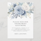 Carte de signe Livre d'or Blue Florals (Devant)