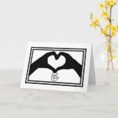 Carte de signes de la main 'Je t'aime' (Fleur jaune)